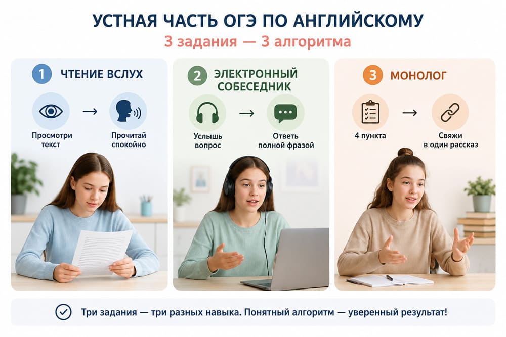 Три алгоритма выполнения устной части ОГЭ по английскому