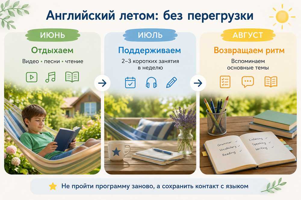 Летний план занятий английским для школьника на июнь, июль и август