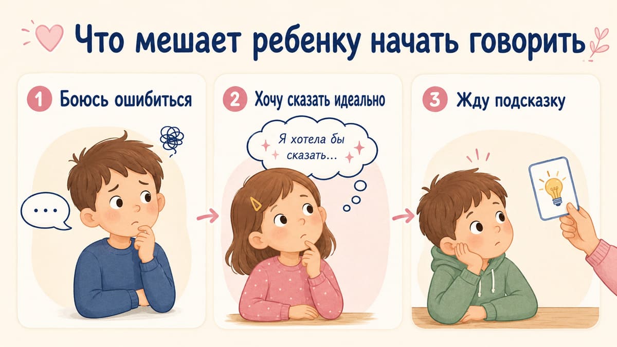 Что мешает ребенку начать говорить по-английски: страх ошибки, стремление ответить идеально и ожидание подсказки