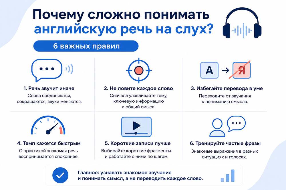 Шесть принципов тренировки понимания английской речи на слух